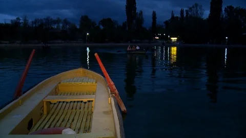 Alone Boat in the lake Stock Footage 101305658