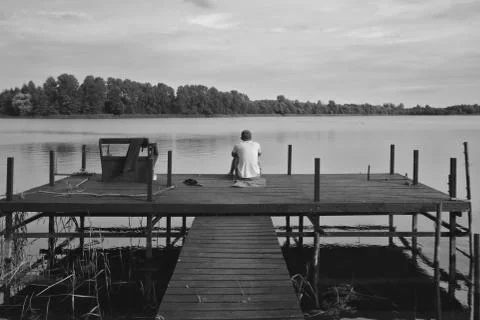 Alone at the bridge Stock Photos