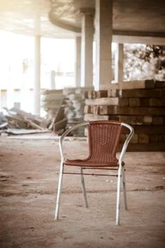 Alone brown chair Stock Photos