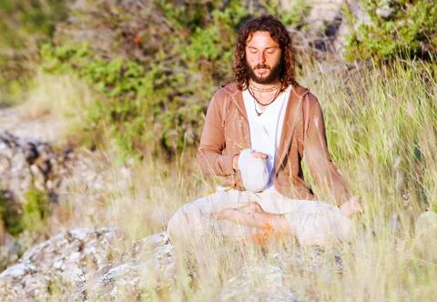 Alone buddhism prayer Stock Photos