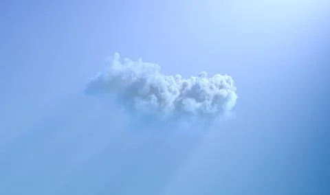 Alone cloud with sun beams . nature 3D illustration Stock Illustration