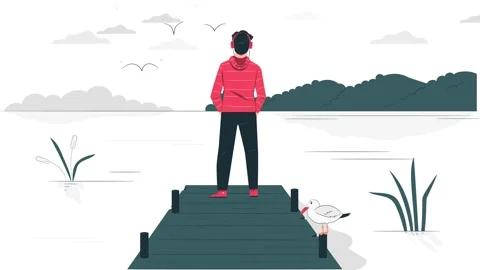 Alone concept illustration Stock Footage 252236519