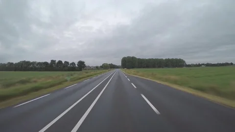 Alone on the country road Stock Footage 83476874