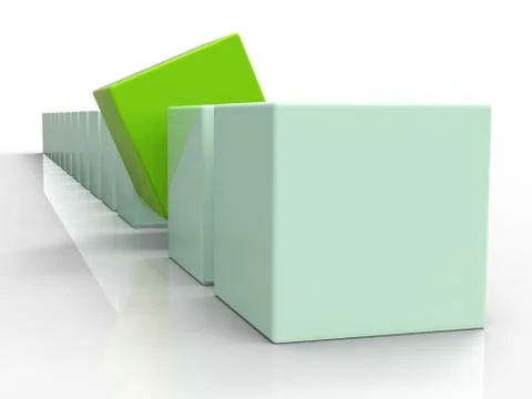 Alone in a crowd depicted by odd block out - 3d illustration Stock Illustration