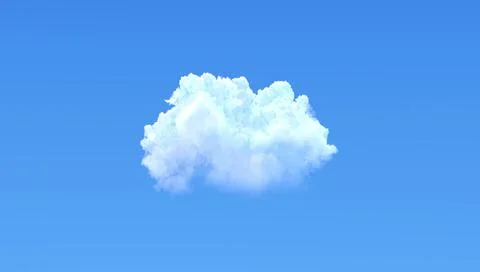 Alone cumulus cloud on blue sky isolated - concept nature 3D rendering イラスト素材