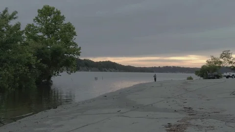 Alone at the end of the line Stock Footage 111481636