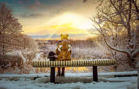 Alone girle Foto stock