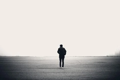 Alone human walking Stock Photos