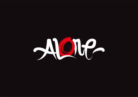 Alone lettering text. Modern calligraphy style vector illustration. Stock Illustration