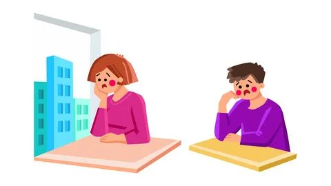 Alone loneliness vector Stock Illustration