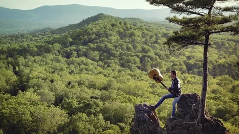 Alone man. Landscape. Stock Footage 90739071