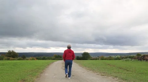 Alone Man On The Road Stock Footage 55888847