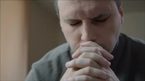 Alone middle-aged man is sorry and sad Stock Footage 40737132