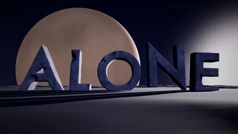 Alone Monolithic Letters on a Barren Alien Plateau with a Planet Rising on the Video stock 342220052