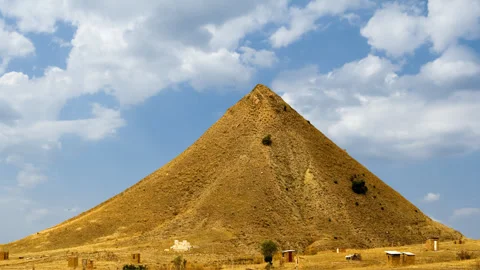 Alone mountain by the bright day time lapse scene Stock-Footage 251851081