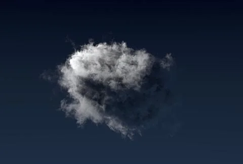Alone nice big night cloud - cgi nature 3D rendering 스톡 일러스트