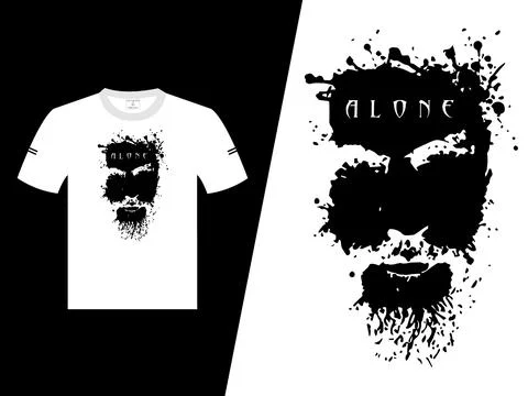 Alone Old Man Vector T-Shirt Design 스톡 일러스트