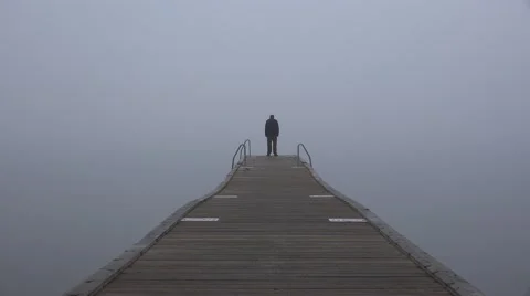 Alone on the pier Stock Footage 42126325