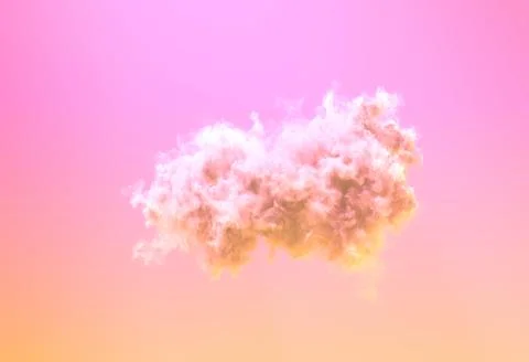Alone pretty huge cumulus cloud at sundown . cg nature 3D rendering 库存插图