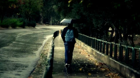Alone with the rain Stock Footage 32542604