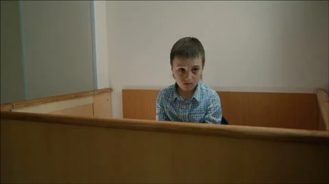 Alone sad little boy on dock Stock Footage 40737124