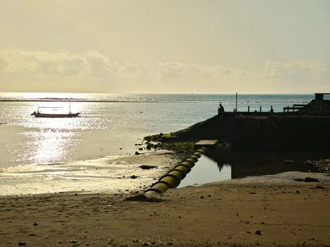 Alone on Sanur Beach Stock Photos