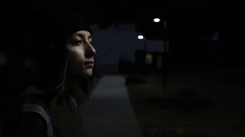Alone at school at night Stock Footage 79335931