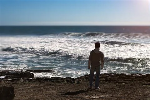 Alone at the seaside Foto stock