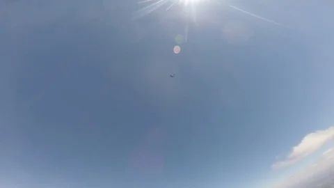 Alone skydiver in the sky Stock Footage 76670490