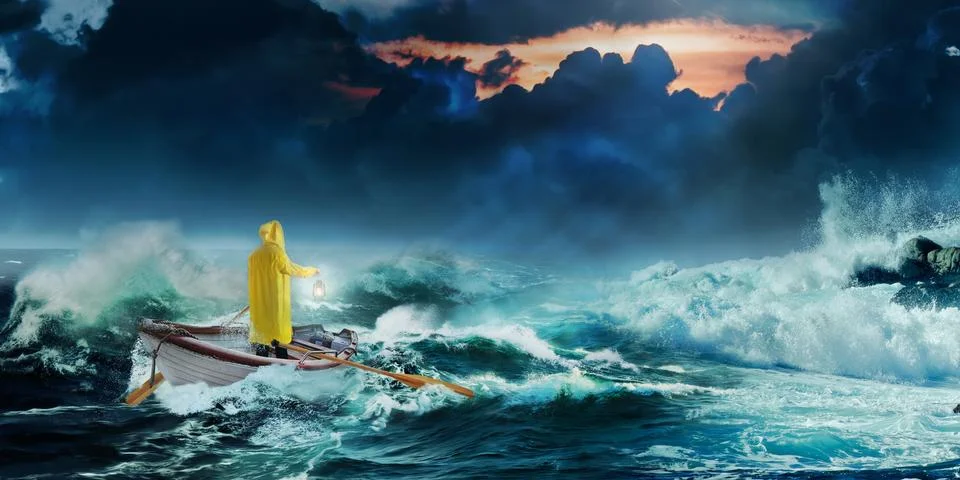 Alone in storm Stock Photos