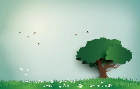 Alone tree Stock Illustration