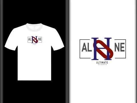Alone Vector T Shirt Design Stock Illustration
