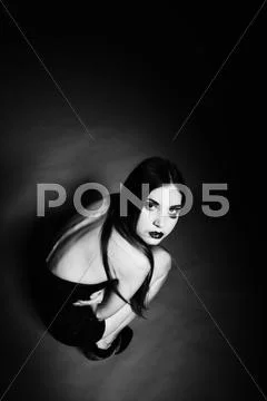 Alone woman sadness in the solitude Stock Photos