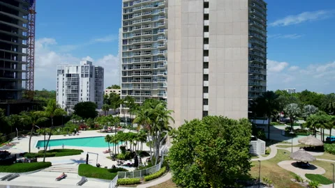 Along the building bases on Biscayne Bay Video stock 239884935