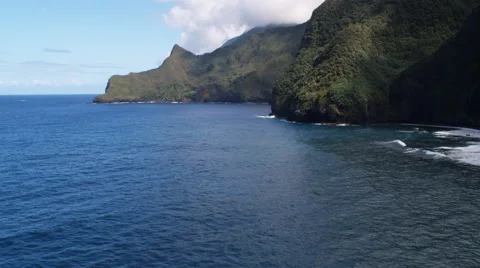 Along cliff wall on Molokai's coast. Shot in 2010. Stock Footage 59523452