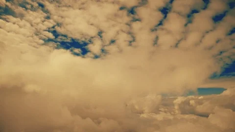 Along the edge of the Golden clouds Stock Footage 93604594