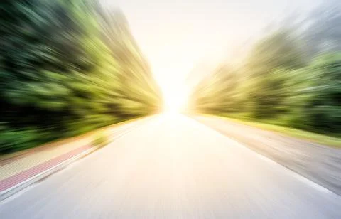 Along the empty road Stock Photos