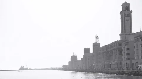 Along the sea of Bari Stock Footage 105432171