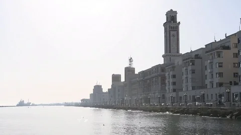 Along the sea of Bari Stock Footage 105432344