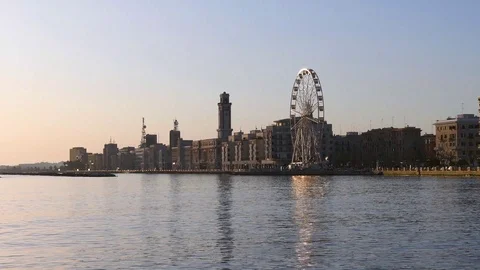 Along the sea of Bari Stock Footage 105432788