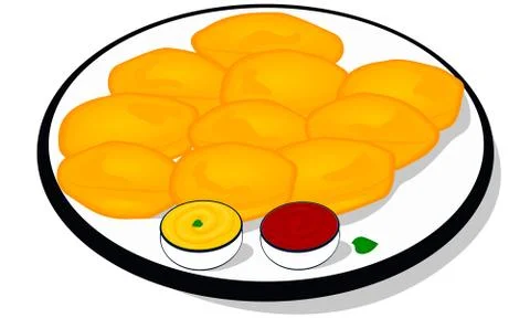 Aloo Pakora indian snacks Vector Stock Illustration