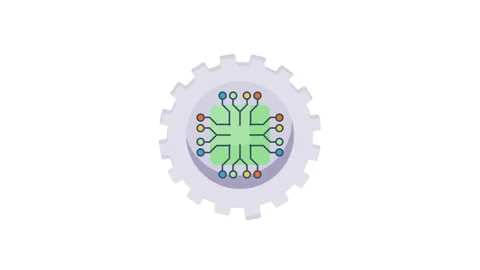 Alops logo featuring a circuit board design and a computer chip, symbolizin.. Stock Footage 332199197