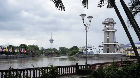 Alor Setar Lighthouse Tanjung Chali on River Sungai Kedah Stock Footage 68026733