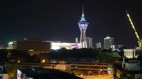 Alor Setar Top View to Menara at Night. Stock Footage 66245705