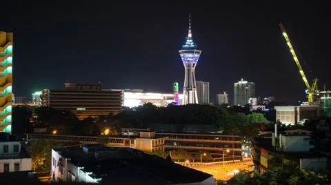 Alor Setar Top View to Menara at Night. Stock Footage 66391021