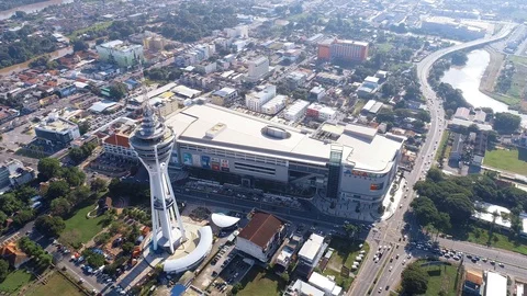 The Alor Setar Tower is the main telecommunications tower in of Kedah. Stock Footage 97757658