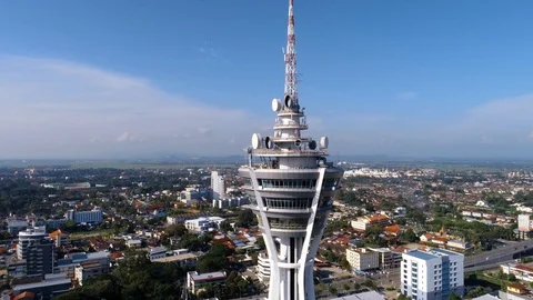 The Alor Setar Tower is the main telecommunications tower of Kedah. Stock Footage 97758338