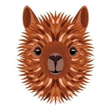Alpaca face. Vector illustration. Geometric style. Grunge effects. Isolated on Stock Illustration