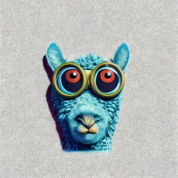 Alpaca Headshot Isolated 3D Shading Stock Illustration