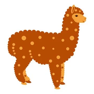 Alpaca, lama. Vector image. Isolated on white Stock Illustration